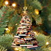 Christmas Book Tree Ornament, Book Lover Christmas Ornament