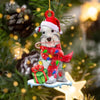 Christmas Pet Dog Wooden Pendant