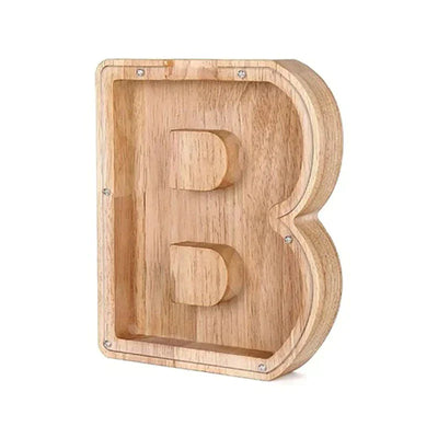 Wooden Letter Piggy Bank - Unique Gift For Your Child