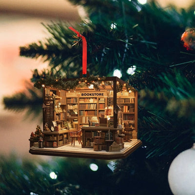 Christmas Bookstore Ornament Perfect Gift For Book Lovers