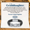 To My Granddaughter - "Grandmother And Granddaughter Forever Linked Together" Braided Leather Bracelet