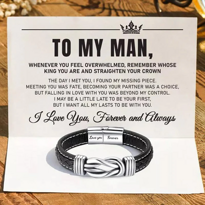 To My Man - "I Love You Forever and Always" Linked Bracelet