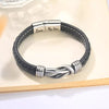 To My Son - "Mother and Son Forever Linked Together" Braided Leather Bracelet