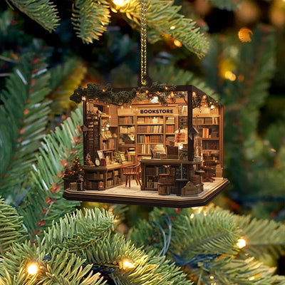 Christmas Bookstore Ornament Perfect Gift For Book Lovers