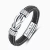 "Dad And Son Forever Linked Together" Braided Leather Bracelet - Love My Son