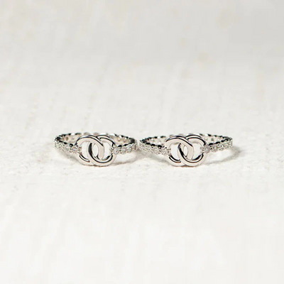 Part Of Each Other Matching Pave Interlocking Ring