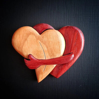 A Hug From My Heart For You - Handmade Wood Carvings