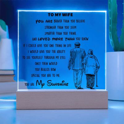 To My Wife - D346 -  LED Acrylic Plaque