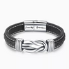 To My Grandson - "Grandmother and Grandson Forever Linked Together" Braided Leather Bracelet