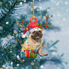 Christmas Pet Dog Wooden Pendant