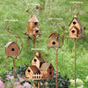 Handmade Metal Birdhouse Garden Stakes