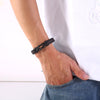 "Dad and Son Forever Linked Together" Black Braided Leather Bracelets - Forever Linked