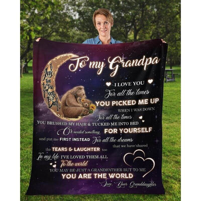 To My Grandpa - From Granddaughter - BearBlanket - A320 - Premium Blanket