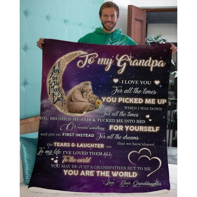 To My Grandpa - From Granddaughter - BearBlanket - A320 - Premium Blanket