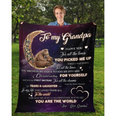 To My Grandpa - From Grandson - BearBlanket - A320 - Premium Blanket