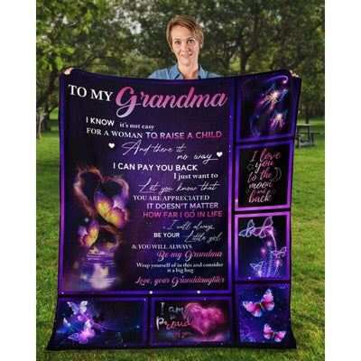 To My Grandma - From Grandddaughter - Butterfly A315 - Premium Blanket