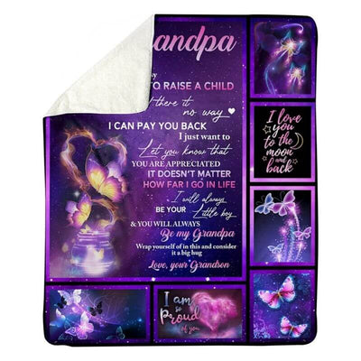 To My Grandpa - From Grandson - Butterfly A315 - Premium Blanket