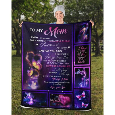 To My Mom - From Son - Butterfly A315 - Premium Blanket