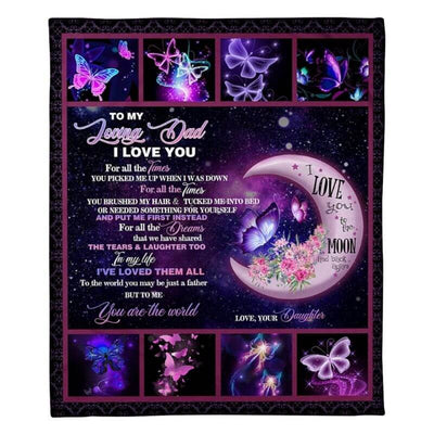 To My Dad - From Daughter - Butterfly A316 - Premium Blanket