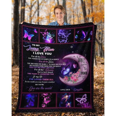 To My Mom - From Daughter - Butterfly A316 - Premium Blanket