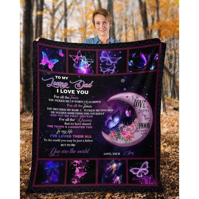 To My Dad - From Son - Butterfly A316 - Premium Blanket