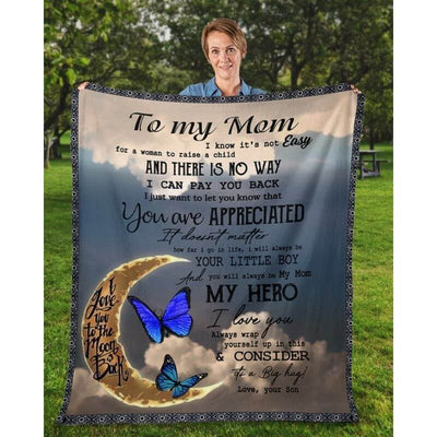 To My Mom - From Son - Butterfly A314 - Premium Blanket