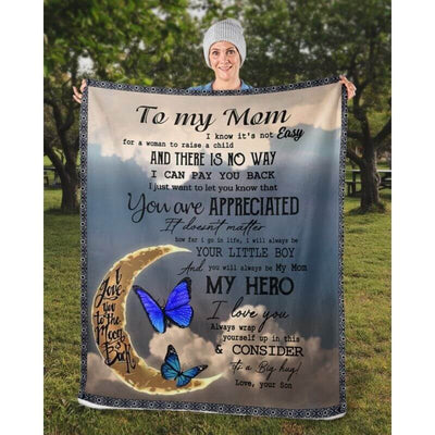 To My Mom - From Son - Butterfly A314 - Premium Blanket