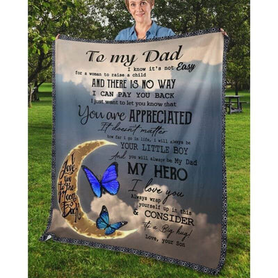 To My Dad - From Son - Butterfly A314 - Premium Blanket