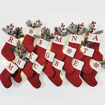 Red Knit Alphabet Christmas Stocking🔥Buy 2 Free Shipping🔥