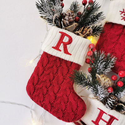 Red Knit Alphabet Christmas Stocking🔥Buy 2 Free Shipping🔥