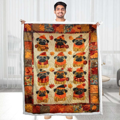 Autumn Vibe Pugs Blanket - D241 - Premium Blanket