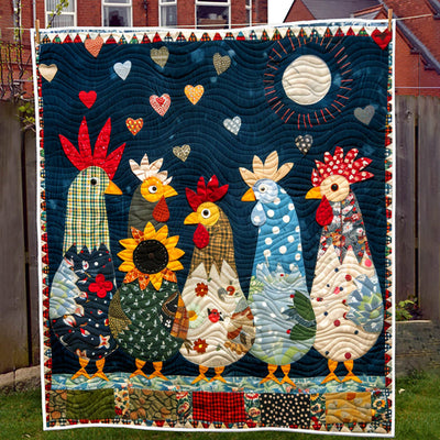 Moonlit Roosters Blanket - D260 - Premium Blanket