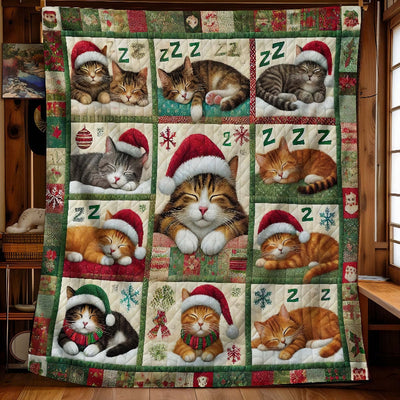 Christmas Sleeping Cat Blanket - D268 - Premium Blanket