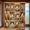 Cute Smiling Cat Blanket - D272 - Premium Blanket