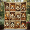 Cute Smiling Cat Blanket - D272 - Premium Blanket