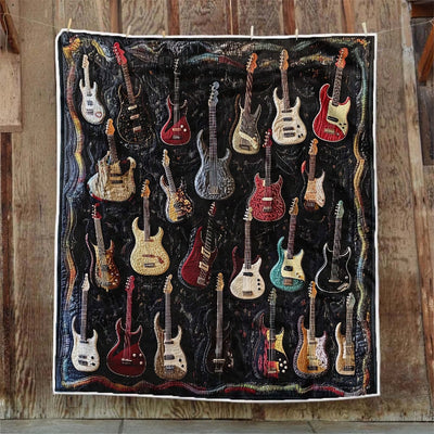 Guitar Motif Blanket - D297 - Premium Blanket