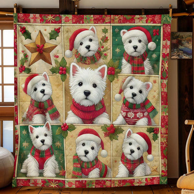 West Highland White Terrier Christmas Blanket - H183 - Premium Blanket