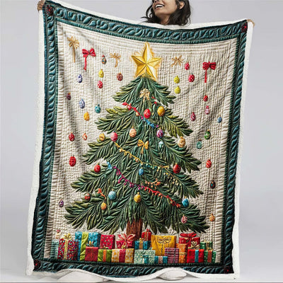 Christmas Tree & Star Winter Blanket - H201 - Premium Blanket