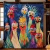 Whimsical Chickens Blanket - H216 - Premium Blanket