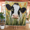 Grass Grazing Cow Blanket - H219 - Premium Blanket