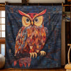 Vibrant Red Owl Blanket - H226 - Premium Blanket