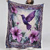 Purple Hummingbird Blanket - H242 - Premium Blanket