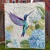 Hydrangea Dreamscape Hummingbird Blanket - H243 - Premium Blanket