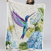 Hydrangea Dreamscape Hummingbird Blanket - H243 - Premium Blanket