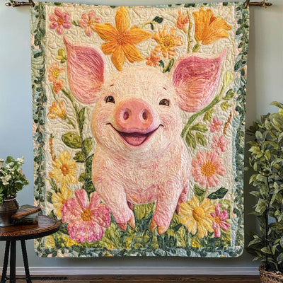 Smiling Pink Piggy Blanket - H298 - Premium Blanket