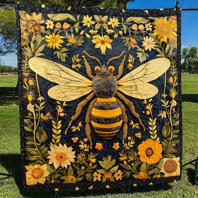 Floral Bee Blanket - H299 - Premium Blanket