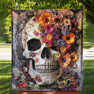 Eternal Bloom Skull Blanket - H319 - Premium Blanket