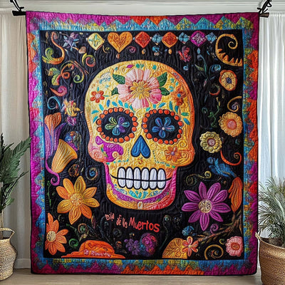 Floral Sugar Skull Blanket - H322 - Premium Blanket