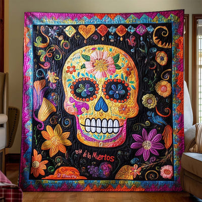 Floral Sugar Skull Blanket - H322 - Premium Blanket