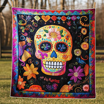 Floral Sugar Skull Blanket - H322 - Premium Blanket